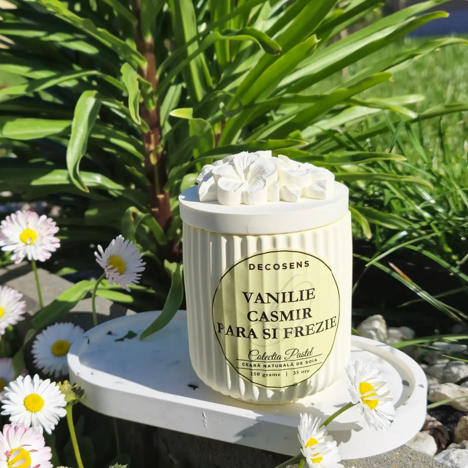 Lumanare parfumata Vanilie - Casmir - Para si Frezie - Colectia Pastel - 150 gr. [1]