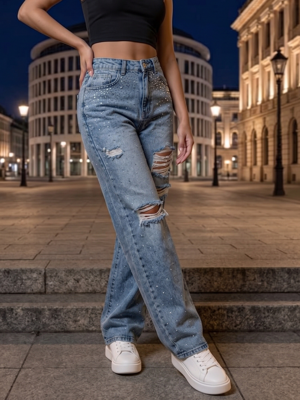 blugi-dama-wide-leg-albastri-rupturi-pietricele [2]