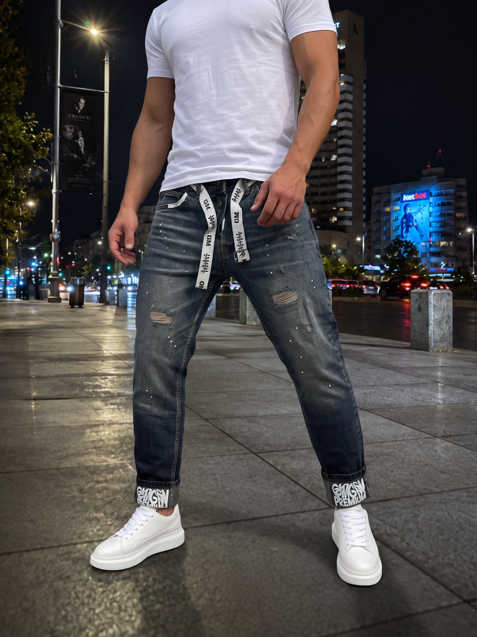 Blugi Slim Fit Dark Blue [2]