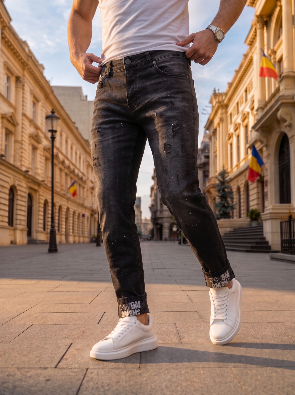 Blugi Negru GM Denim Elastic [3]