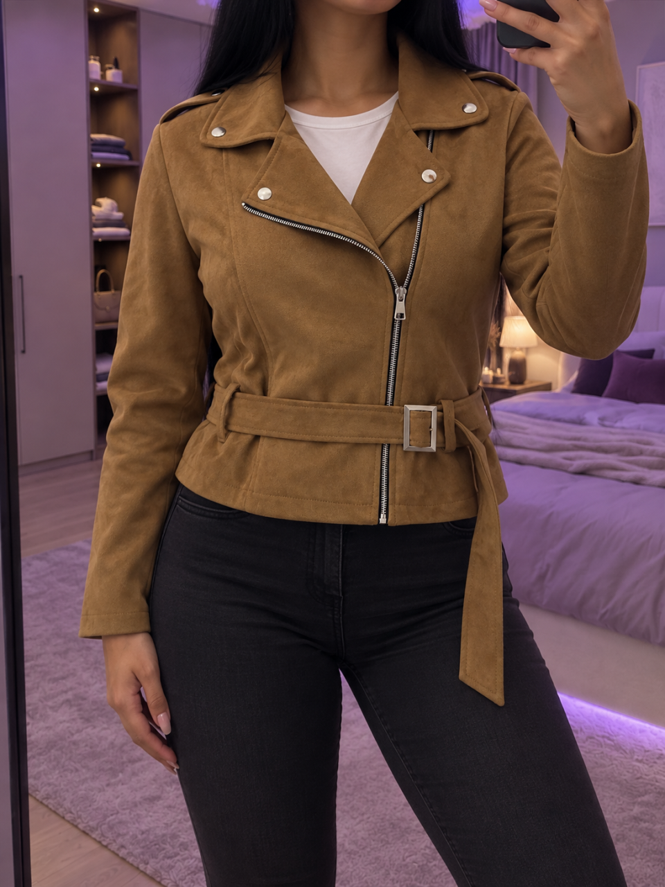 geaca-biker-dama-velur-maro-camel-curea [2]