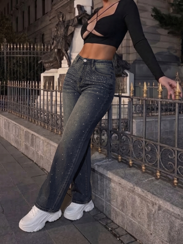 Haine pentru femei - blugi-wide-leg-charcoal-pietricele-strasuri