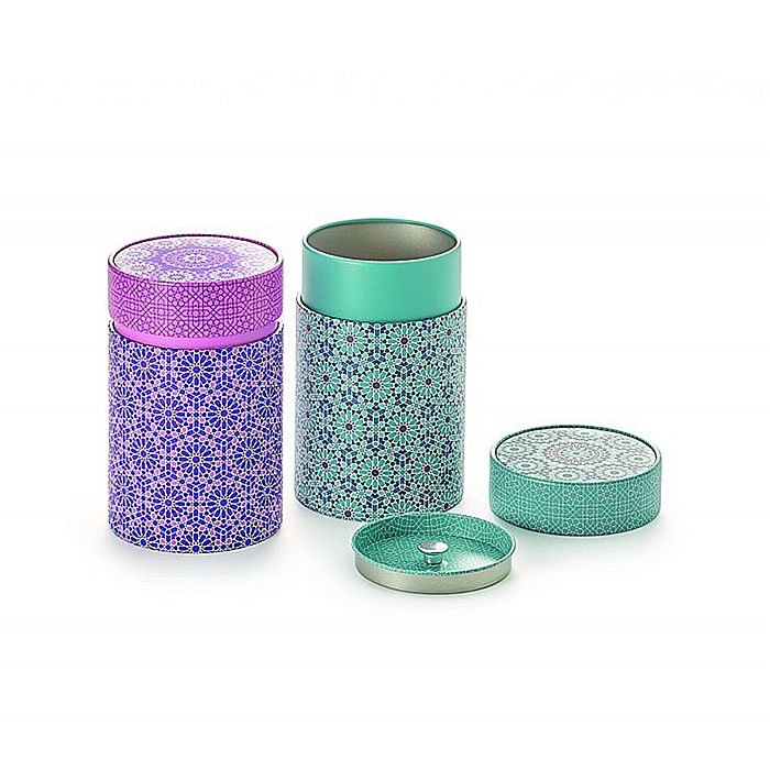 KitchenCraft Tea Caddy, contenitore per tè in ceramica a righe, 800 ml