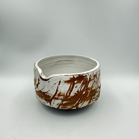 Chawan MATCHA KATAKUCHI (cu picurător), ceramică de autor, Ju