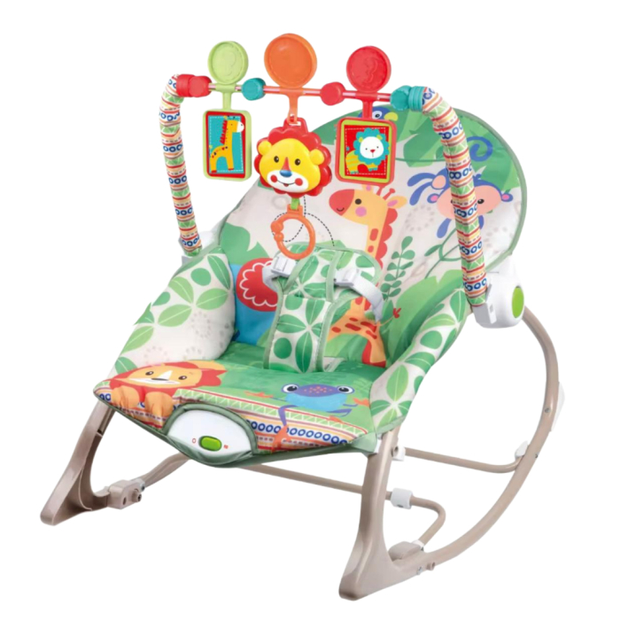 Balansoar si scaun Bebe cu Vibrații și Jucării  0+ luni, pana la 18 kg | Jucării Detasabile, Spătar Reglabil [1]