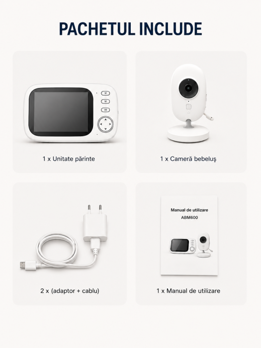 Camera de supraveghere Baby Monitor LCD 3.5 inch cu Night Vision & Funcții Multiple Denn Store [6]