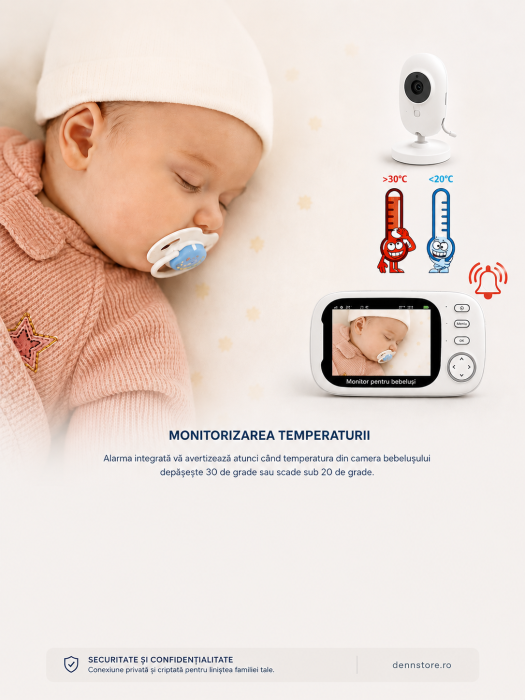 Camera de supraveghere Baby Monitor LCD 3.5 inch cu Night Vision & Funcții Multiple Denn Store [5]