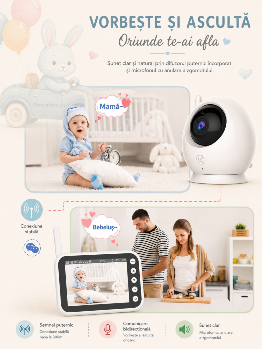 Camera de supraveghere Bebelusi - baby Monitor 4,3 inch HD 2,4G wifi Night Vision [5]