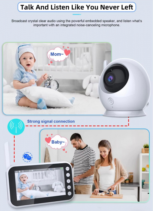 Camera de supraveghere Bebelusi - baby Monitor 4,3 inch HD 2,4G wifi Night Vision [3]