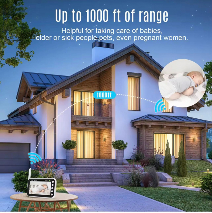 Camera de supraveghere Bebelusi - baby Monitor 4,3 inch HD 2,4G wifi Night Vision [8]