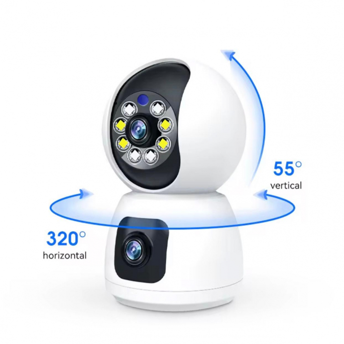 Cameră de Supraveghere WiFi Dual Lens – Siguranță și Control de la Distanță [1]