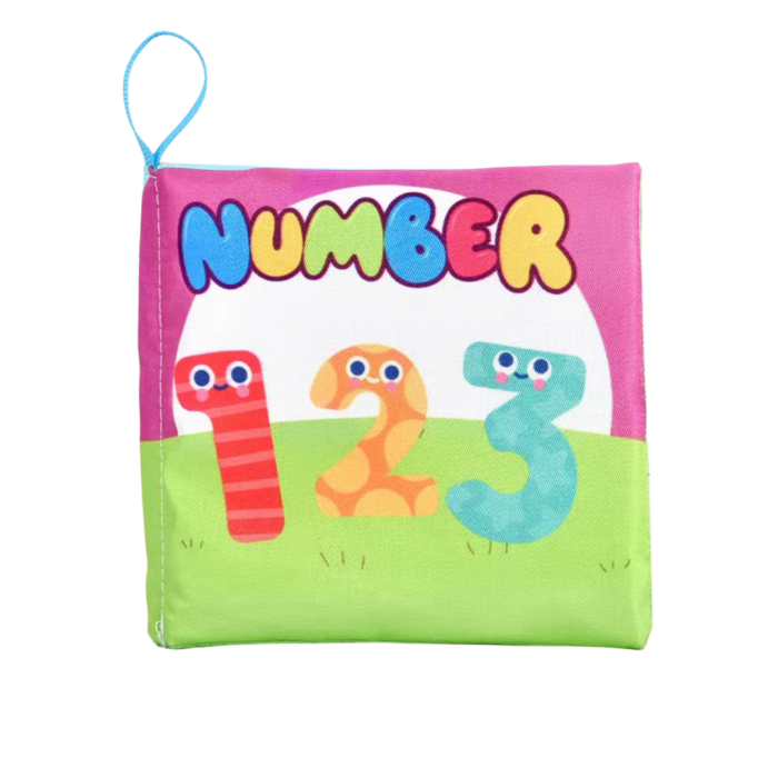 Carte senzoriala din material textil pentru bebelusi,  educationala, cu numere,  din material sigur non-toxic [1]