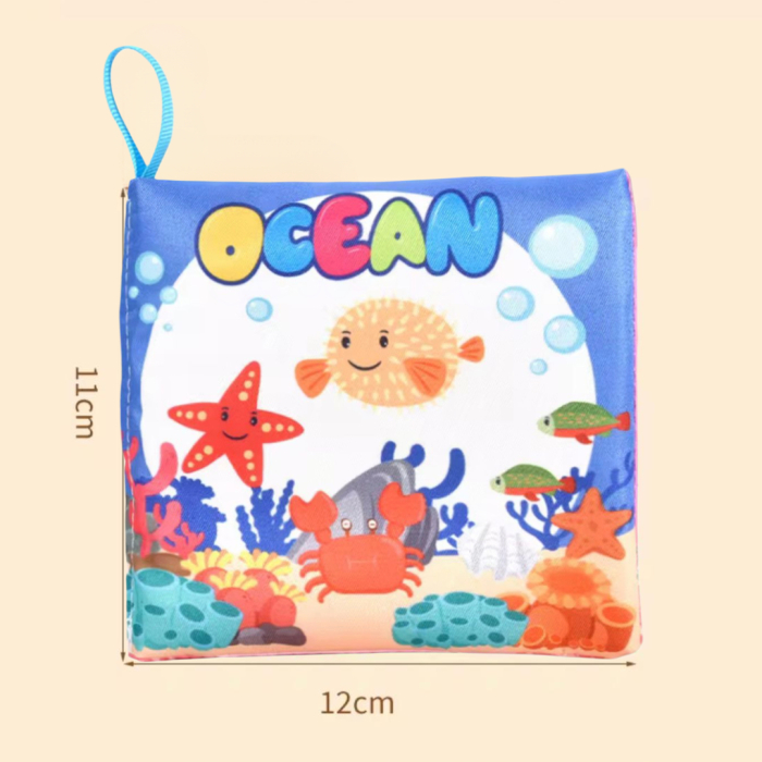Carte senzoriala din material textil pentru bebelusi,  educationala, cu Ocean,  din material sigur non-toxic [3]