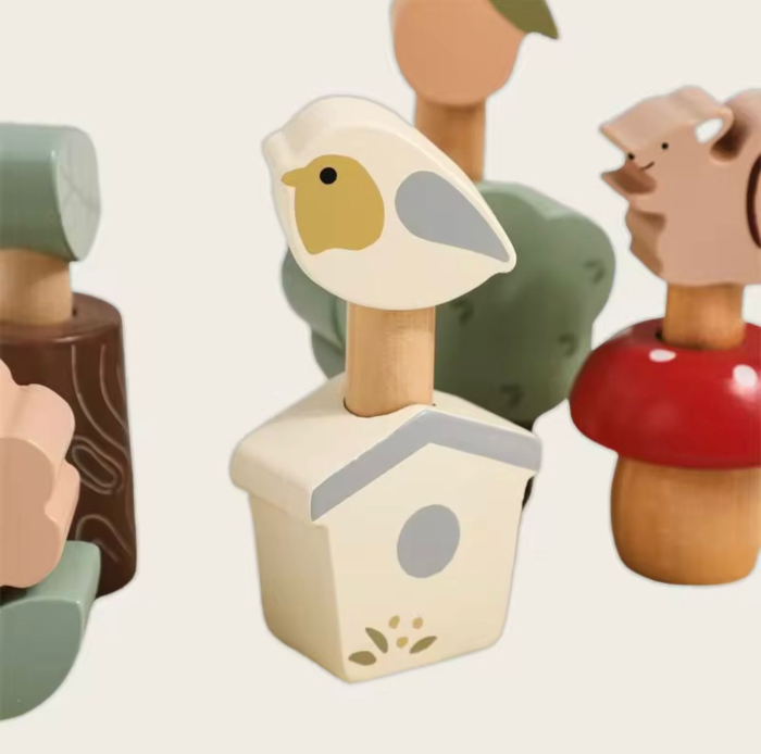 Jucărie Montessori din lemn – Pop Up Toys, cu figurine colorate 12 luni+ [5]