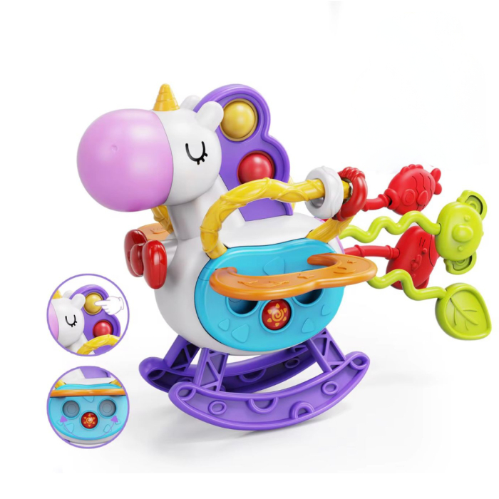 Jucărie Montessori Senzorială 6-în-1 Unicorn | Dezvoltare Motorie, Tactilă și Cognitive | 6+ luni [1]
