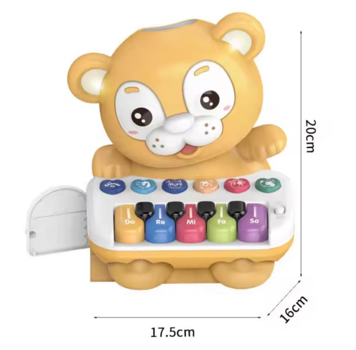 Pian muzical pentru copii în formă de tigru – Lumini, sunete, pian, bile interactive, jucărie educativă 6+ luni [2]