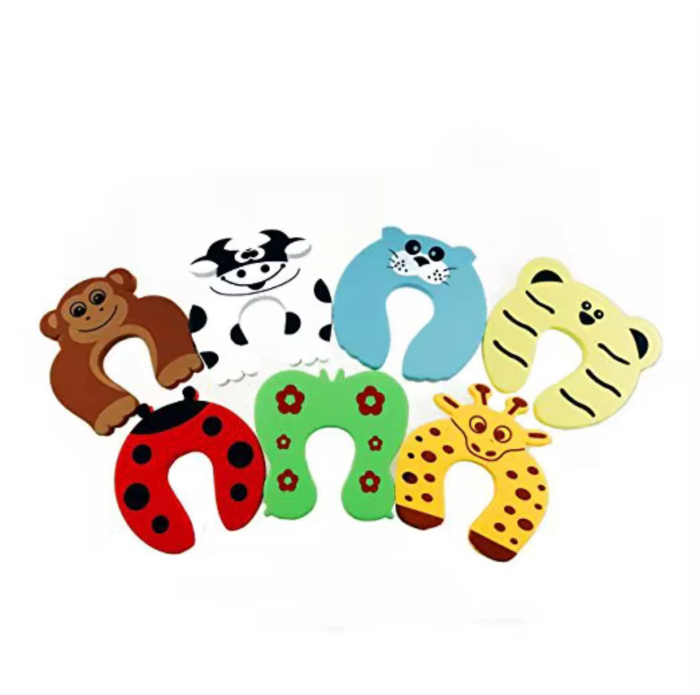 Protectii pentru usa copii, Set 5 bucati, Opritor usa din spuma, Modele animale, Anti-trantire usa, Protectie degete copii, Multicolor [4]