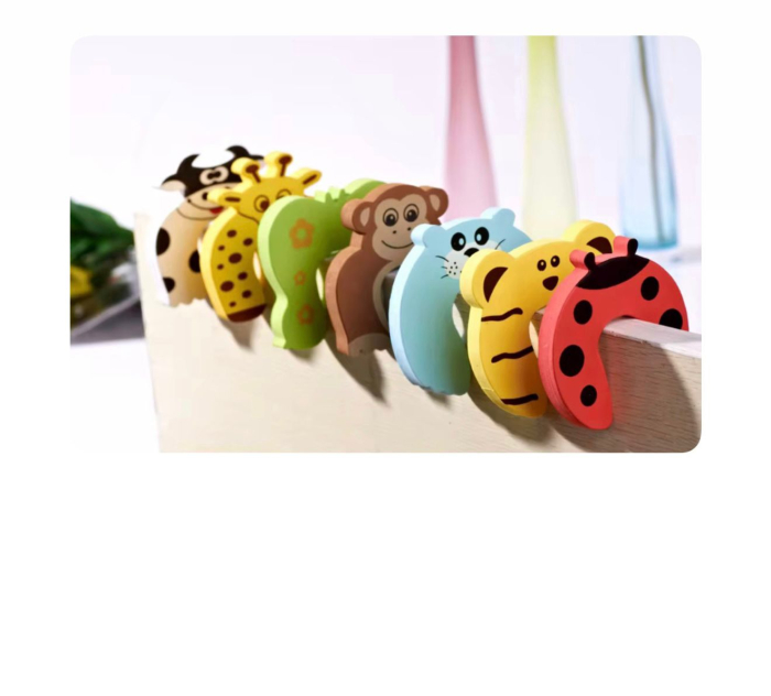 Protectii pentru usa copii, Set 5 bucati, Opritor usa din spuma, Modele animale, Anti-trantire usa, Protectie degete copii, Multicolor [3]