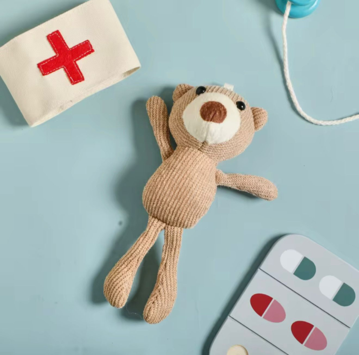 Set doctor, trusa medicala de jucarie din lemn pentru copii cu ursulet, set de joaca [2]