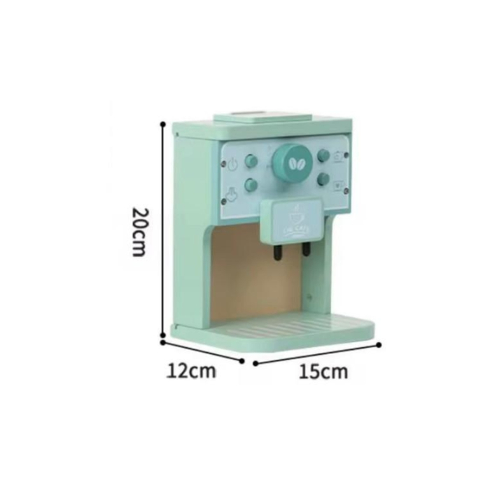 Set expressor de cafea jucarie din lemn– Set joc de rol pentru copii 36+ luni, , accesorii cafea (2 căni, lapte, discuri latte art), design Montessori, vopsea netoxică, cadou educativ [5]