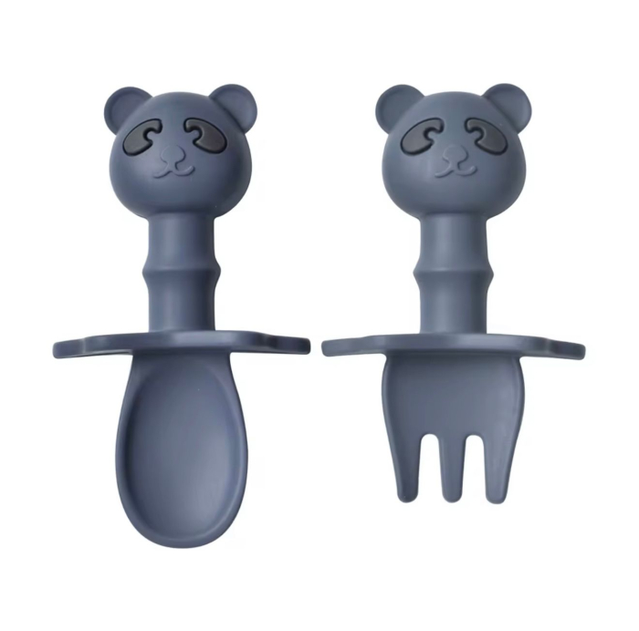 Set tacamuri din silicon alimentar cu lingurita si furculita, pentru diversificare bebelusi 6+ luni [1]