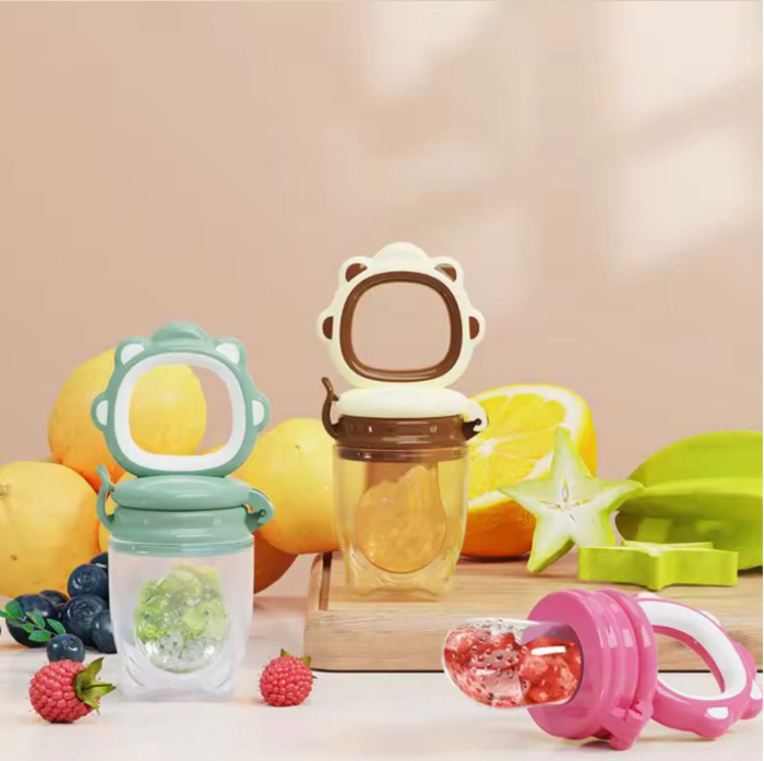 Suzeta pentru Diversificare, Dentitie, pentru Fructe, Piure, Fara BPA, Capac de Protectie, Inchidere Etansa, Usor de Curatat , albastru [2]