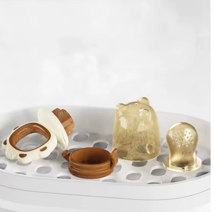 Suzeta pentru Diversificare, Dentitie, pentru Fructe, Piure, Fara BPA, Capac de Protectie, Inchidere Etansa, Usor de Curatat , bej [2]