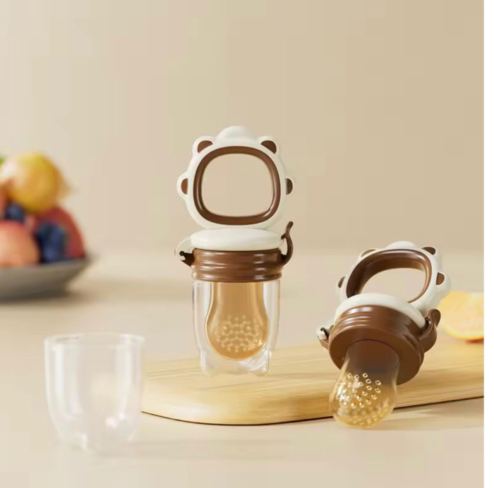 Suzeta pentru Diversificare, Dentitie, pentru Fructe, Piure, Fara BPA, Capac de Protectie, Inchidere Etansa, Usor de Curatat , bej [3]