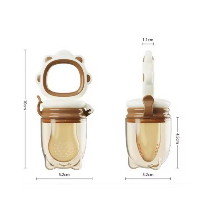 Suzeta pentru Diversificare, Dentitie, pentru Fructe, Piure, Fara BPA, Capac de Protectie, Inchidere Etansa, Usor de Curatat , bej [4]