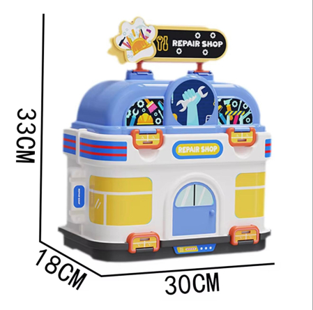 Atelier Mecanic Set 2 în 1 pentru copii, set de joaca pentru copii, trusa reparat, cutie portabilă + banc de lucru, 42 piese, 67.5 cm [4]