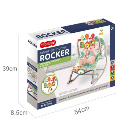 Balansoar si scaun Bebe cu Vibrații și Jucării  0+ luni, pana la 18 kg | Jucării Detasabile, Spătar Reglabil [2]