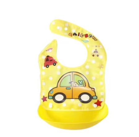 Produse - Baveta impermeabila cu buzunar colector cu imprimeuri pentru copii 6+ luni