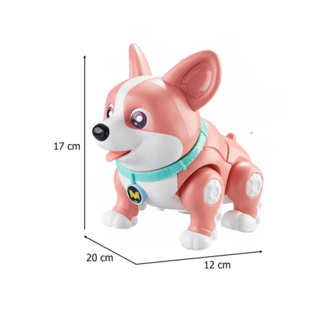 Câine robot inteligent pentru copii –interactiv, lumini, sunete, mers autonom, jucărie electronică educativă Roz [1]