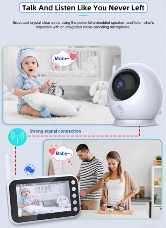 Camera de supraveghere Bebelusi - baby Monitor 4,3 inch HD 2,4G wifi Night Vision [2]