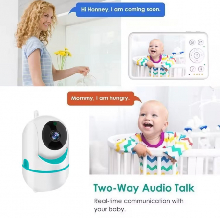 Camera de supraveghere Baby Monitor Wifi LCD de 3,2 inch cu Cameră Rotativă și Funcții Multiple [5]
