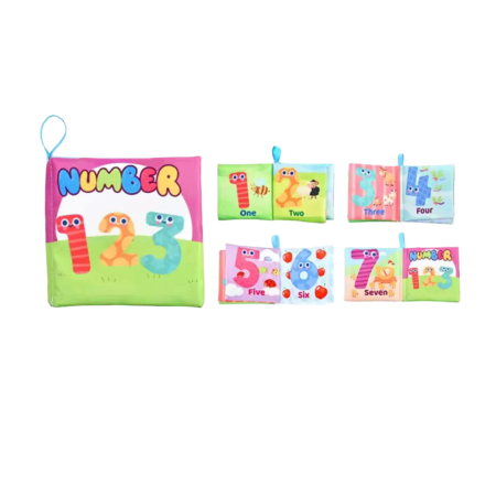 Carte senzoriala din material textil pentru bebelusi,  educationala, cu numere,  din material sigur non-toxic [1]
