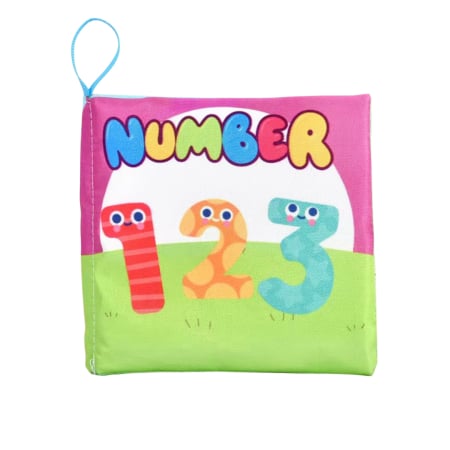 Carte senzoriala din material textil pentru bebelusi,  educationala, cu numere,  din material sigur non-toxic