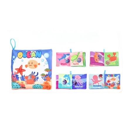 Carte senzoriala din material textil pentru bebelusi,  educationala, cu Ocean,  din material sigur non-toxic [1]