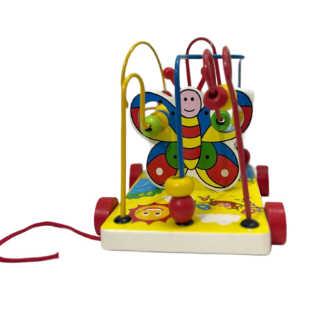 Centru de joacă cu traseu pentru mărgele Fluture – Jucărie educativă din lemn pentru copii 12 luni+ [1]