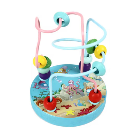 Produse - Centru de joacă cu traseu pentru mărgele– Jucărie educativă din lemn pentru copii 12 luni+