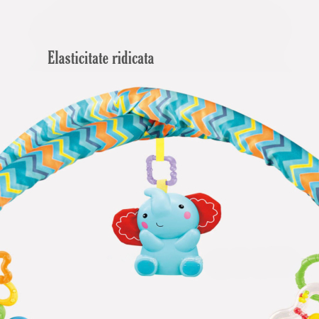 Centru de joacă pentru bebeluși cu 15 bile colorate și 5 jucării suspendate, salteluta si tarc de joaca multicolor pentru bebelusi 0+ luni [2]