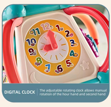 Centru educațional interactiv 7-în-1 pentru bebeluși – Magic Activity Box,  sunete, roți , mărgele și activități Montessori 6 luni+ [3]