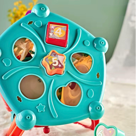 Centru educațional interactiv 7-în-1 pentru bebeluși – Magic Activity Box,  sunete, roți , mărgele și activități Montessori 6 luni+ [5]