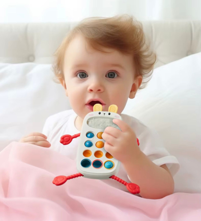 Jucărie Senzorială Telefon Pop-it Animal pentru Bebeluși | Dezvoltare Motorie, Dentiție & Joacă Interactivă | 0+ luni [3]