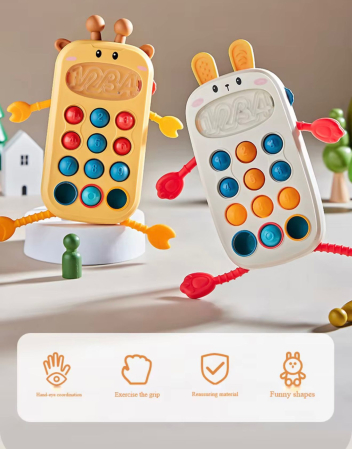 Jucărie Senzorială Telefon Pop-it Animal pentru Bebeluși | Dezvoltare Motorie, Dentiție & Joacă Interactivă | 0+ luni [1]