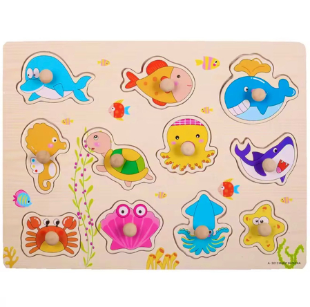 Puzzle - Puzzle Educativ din Lemn – Animale marine