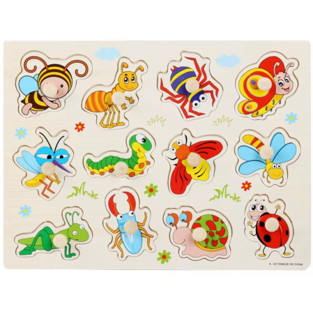 Puzzle - Puzzle Educativ din Lemn – Insecte