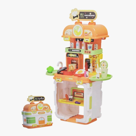 Set Bucătărie 2 în 1 pentru copii, cutie portabilă, kitchen playset, 53 piese, 67.5 cm [1]