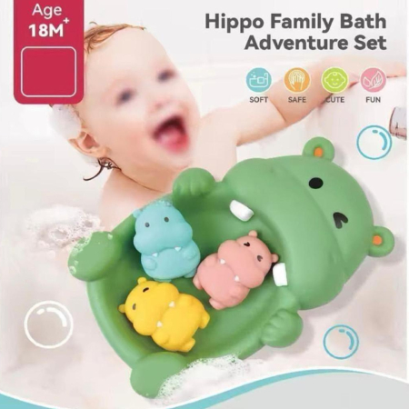 Set de baie hipopotam , jucării de baie pentru copii 18+ luni [2]