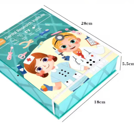 Set de joacă din lemn Doctor/Dentist pentru copii – cu accesorii educative și ursuleț de pluș [4]